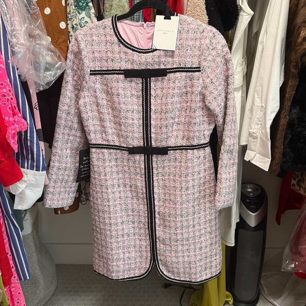 Tuckernuck Pink and Black Tweed Dress